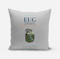 Thumbnail for Eugene Airport Mahlon Sweet Field (EUG) design on light gray pillow