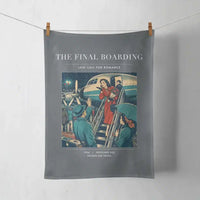 Thumbnail for VINTAGE G4102 - The Final Boarding - Designed Towels design on gray
