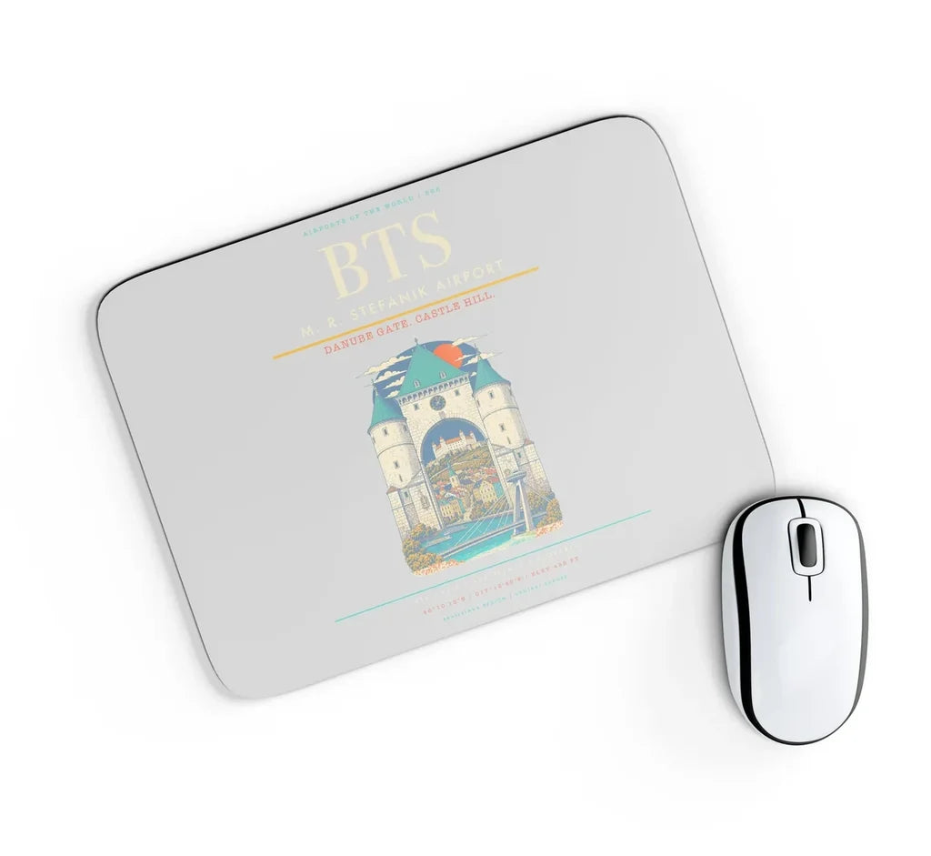 M. R. Stefanik Airport BTS Mouse-Pad Rectangle - Light Gray