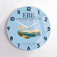 Thumbnail for Entebbe International Airport (EBB) design on light blue no frame wall clock