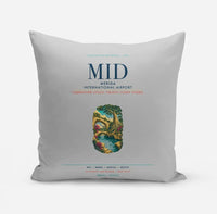 Thumbnail for Merida International Airport (MID) design on light gray pillow