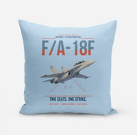 Thumbnail for F-A-18F Super Hornet design on light blue pillow
