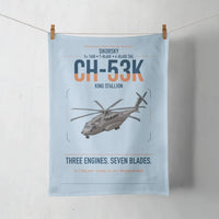 Thumbnail for Sikorsky CH-53K King Stallion design on light blue towel