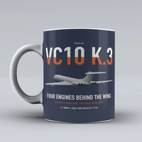 Thumbnail for Vickers VC10 K.3 design on dark blue ceramic mug, double-side print