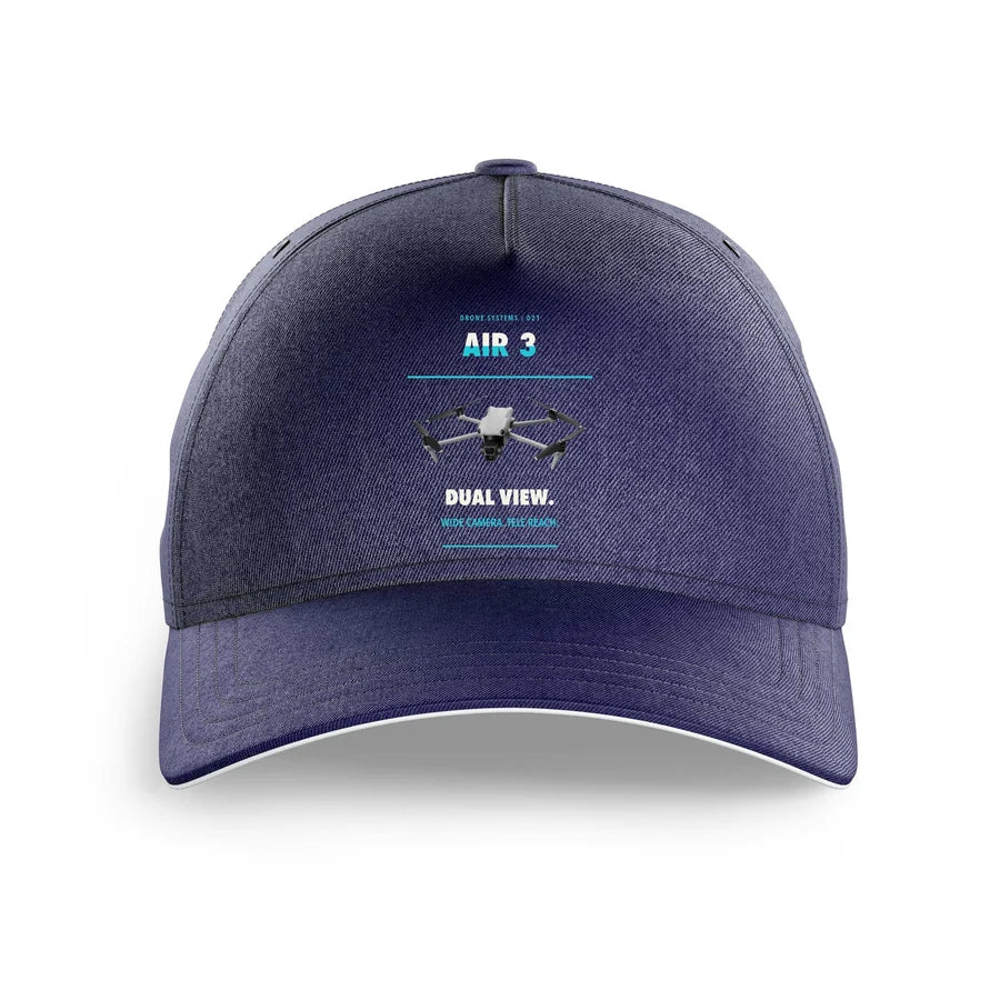 DJI Air 3 design on dark blue printed hat