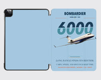 Thumbnail for Bombardier Global 6000 design on light blue ipad tablet case