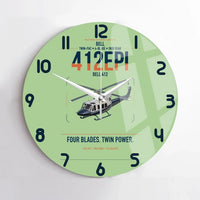 Thumbnail for Bell 412EPI design on light green no frame wall clock