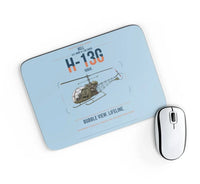 Thumbnail for Bell H-13G Sioux design on light blue rectangle mouse pad