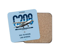 Thumbnail for Cessna 208 Caravan design on light blue 1 piece coaster