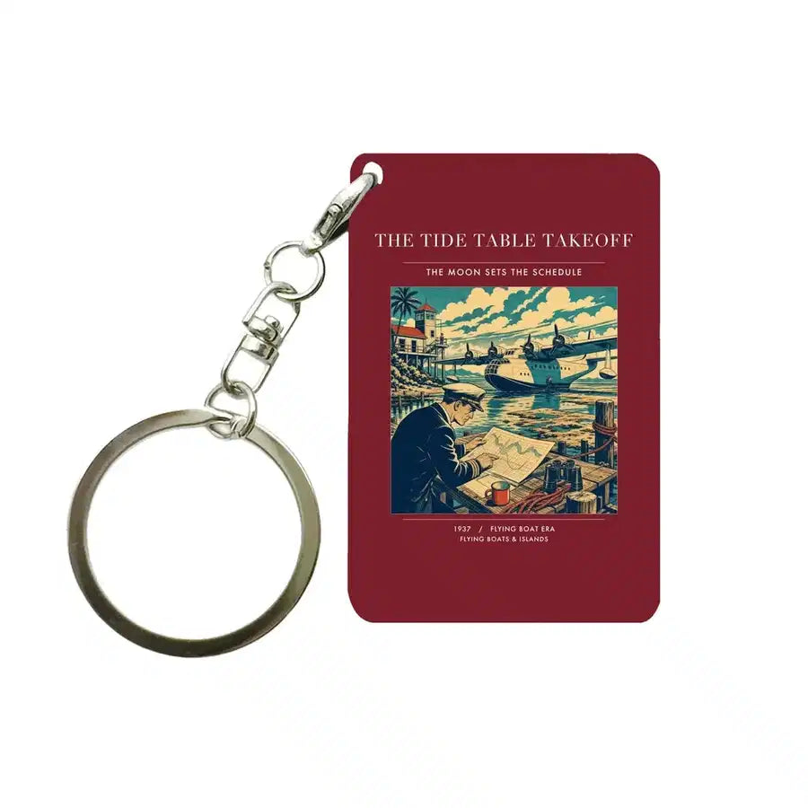 VINTAGE G4272 - The Tide Table Takeoff - Designed Key Chain design on darkred