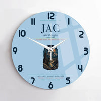 Thumbnail for Jackson Hole Airport (JAC) design on light blue no frame wall clock