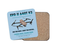 Thumbnail for Autel EVO II Dual 640T V3 design on light blue 1 piece coaster