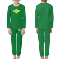 Thumbnail for Born To Fly & Badge children pajamas - Green