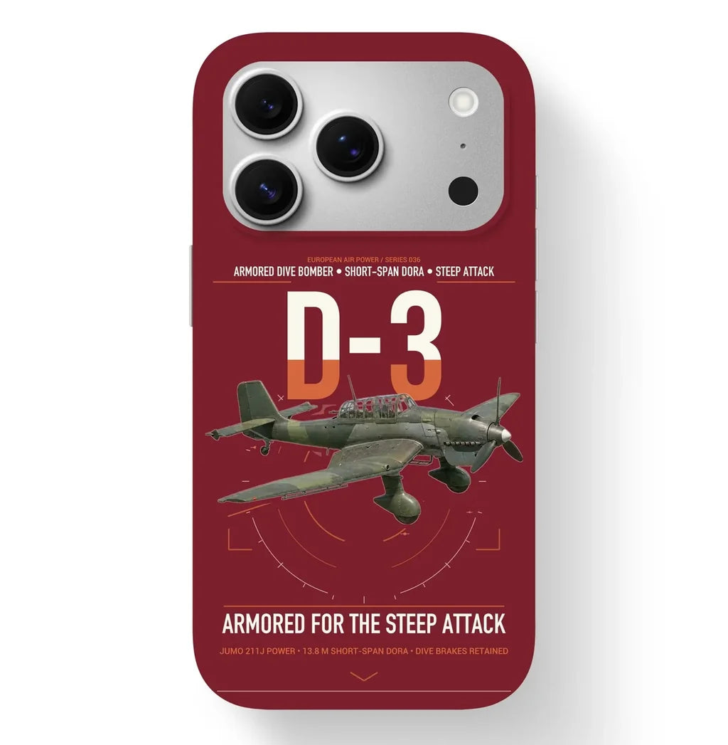 Junkers Ju 87D-3 design on dark red magsafe iphone case, for iPhone 17 Pro