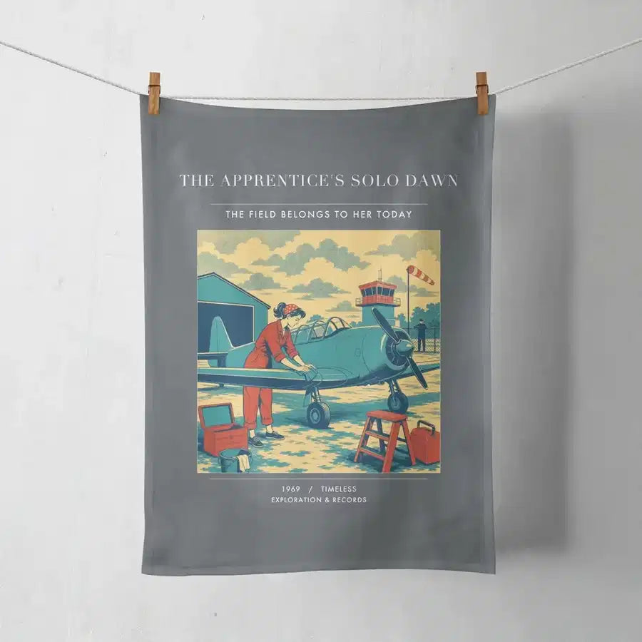VINTAGE G4427 - The Apprentice's Solo Dawn - Designed Towels design on gray