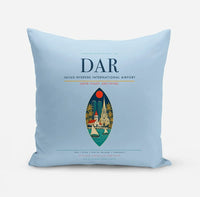 Thumbnail for Julius Nyerere International Airport (DAR) design on light blue pillow