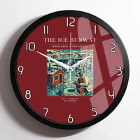 Thumbnail for VINTAGE G4041 - The Ice Runway - Designed Wall Clocks design on darkred framed