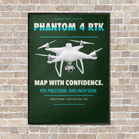 Thumbnail for DJI Phantom 4 RTK vertical canvas print - framed - dark green background