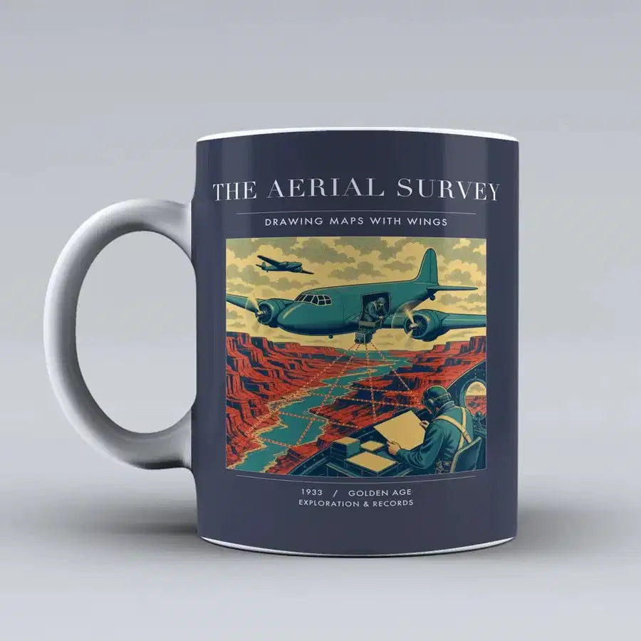 VINTAGE G4031 - The Aerial Survey - Ceramic Mug design on darkblue