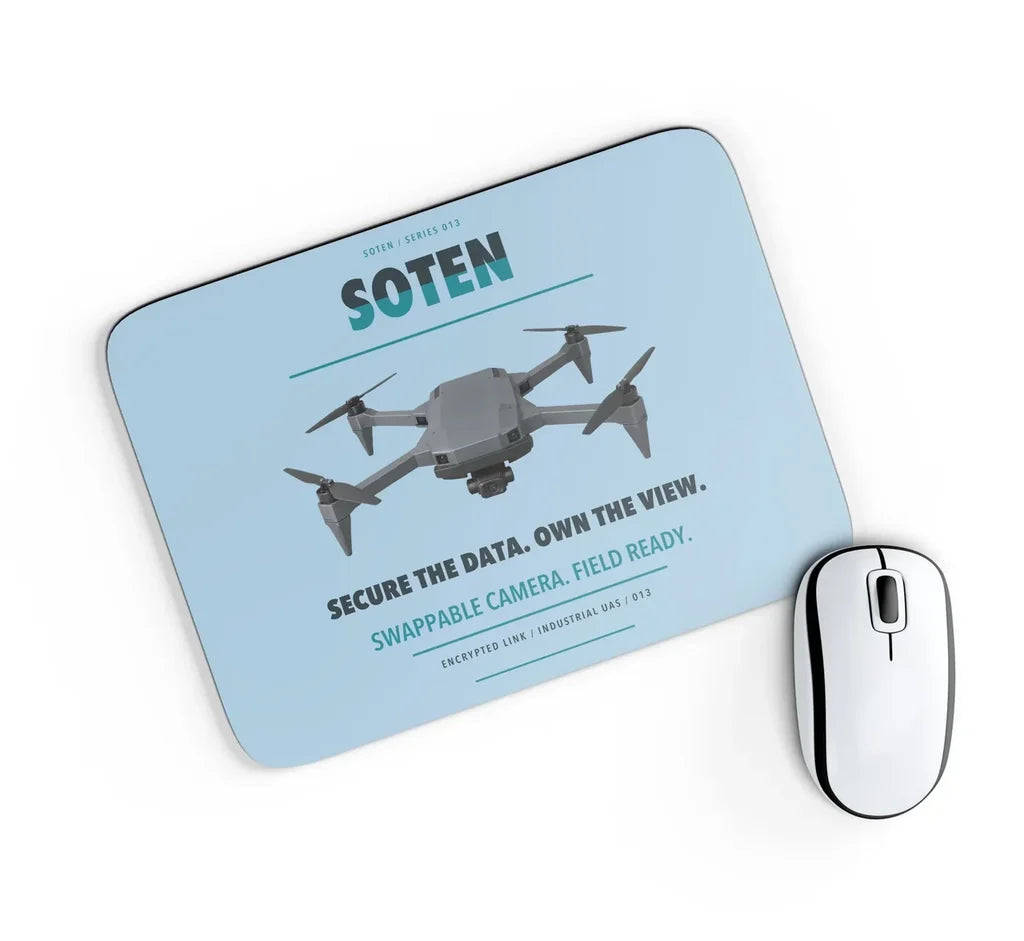 ACSL SOTEN design on light blue rectangle mouse pad