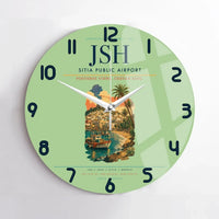 Thumbnail for Sitia Public Airport (JSH) design on light green no frame wall clock