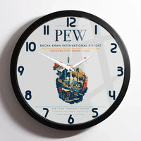 Thumbnail for Bacha Khan International Airport PEW Wall-Clock Framed - Light Gray