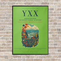 Thumbnail for Abbotsford International Airport YXX vertical canvas print - framed - light green background