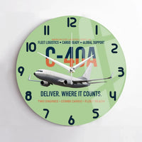 Thumbnail for C-40A Clipper Fleet Logistics Ready design on light green no frame wall clock