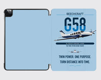 Thumbnail for Beechcraft Baron G58 design on light blue ipad tablet case