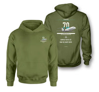 Thumbnail for Fokker 70 design on green army double-side hoodie, double-side print