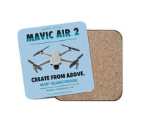 Thumbnail for DJI Mavic Air 2 design on light blue 1 piece coaster