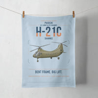 Thumbnail for Piasecki H-21C Shawnee design on light blue towel