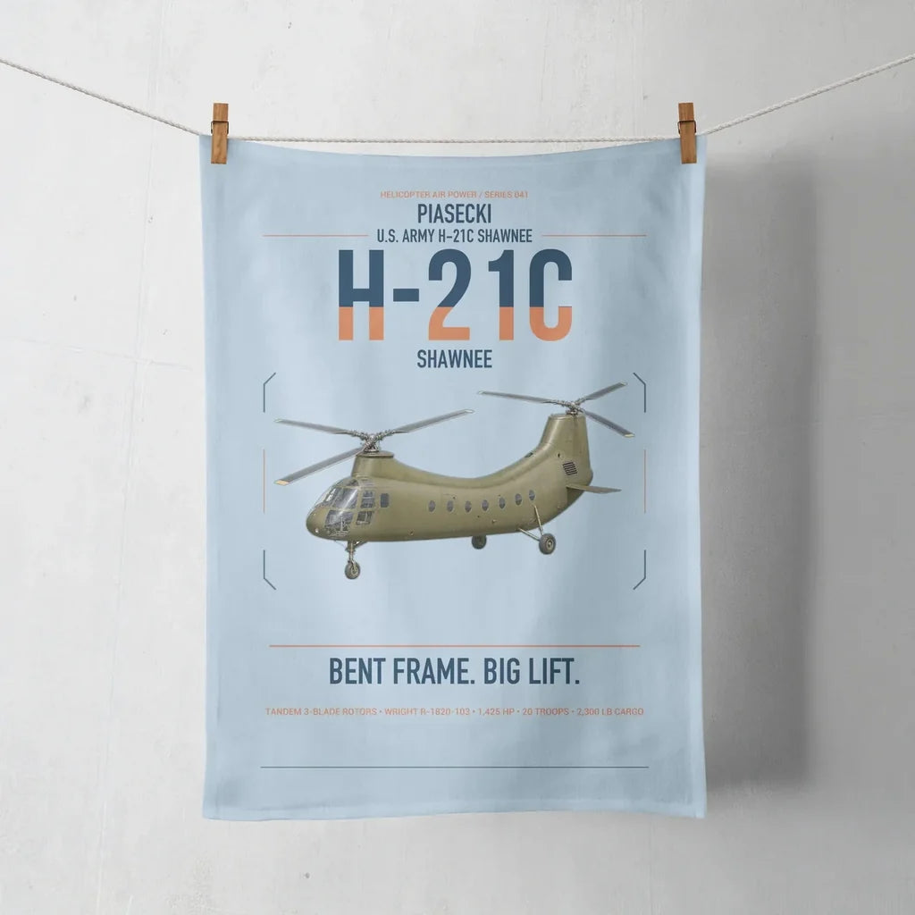 Piasecki H-21C Shawnee design on light blue towel