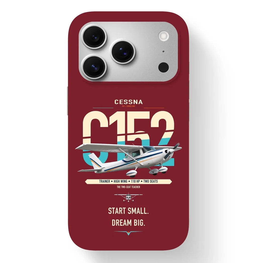 Cessna 152 design on dark red magsafe iphone case, for iPhone 17 Pro