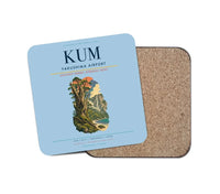 Thumbnail for Yakushima Airport (KUM) design on light blue 1 piece coaster