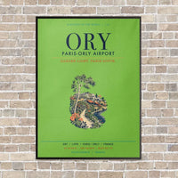 Thumbnail for Paris-Orly Airport ORY vertical canvas print - framed - light green background