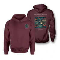 Thumbnail for VINTAGE G4063 - The Night Anchorage - Double-Side Hoodie design on darkred double side