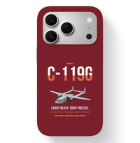Thumbnail for C-119G Flying Boxcar design on dark red magsafe iphone case, for iPhone 17 Pro