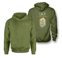 Thumbnail for Leknes Airport (LKN) design on green army double-side hoodie