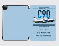 Thumbnail for Beechcraft King Air C90 design on light blue ipad tablet case