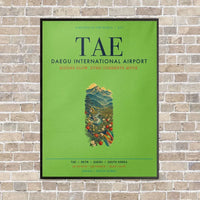 Thumbnail for Daegu International Airport TAE vertical canvas print - framed - light green background