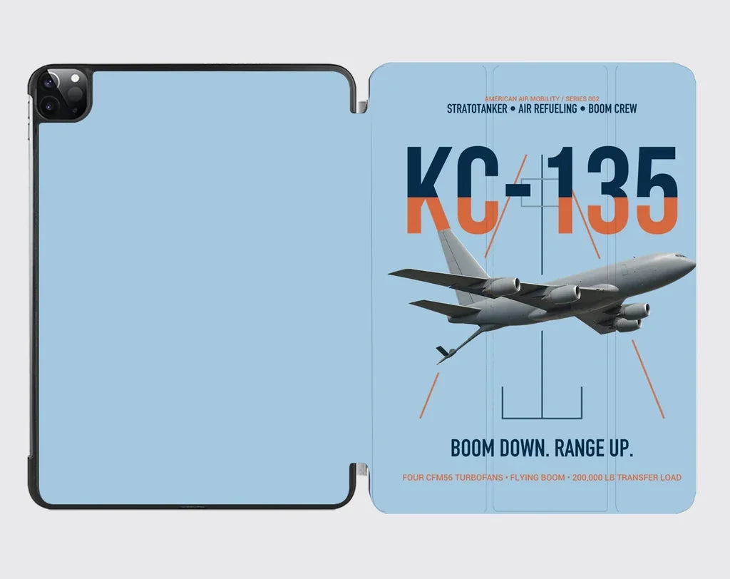 KC-135 STRATOTANKER design on light blue ipad tablet case
