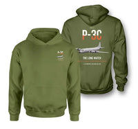 Thumbnail for P-3C Orion design on green army double-side hoodie, double-side print