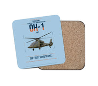 Thumbnail for Kawasaki OH-1 design on light blue 1 piece coaster