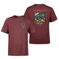 Thumbnail for VINTAGE G4137 - The Hangar Cats - Double-Side T-Shirt design on darkred double side