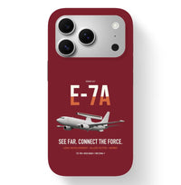 Thumbnail for E-7A Wedgetail design on dark red magsafe iphone case, for iPhone 17 Pro