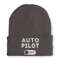 Thumbnail for Auto Pilot Off Embroidered Beanie - view 5