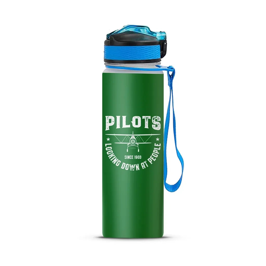 Pilots Looking Down at People Sports Bottle - view 5