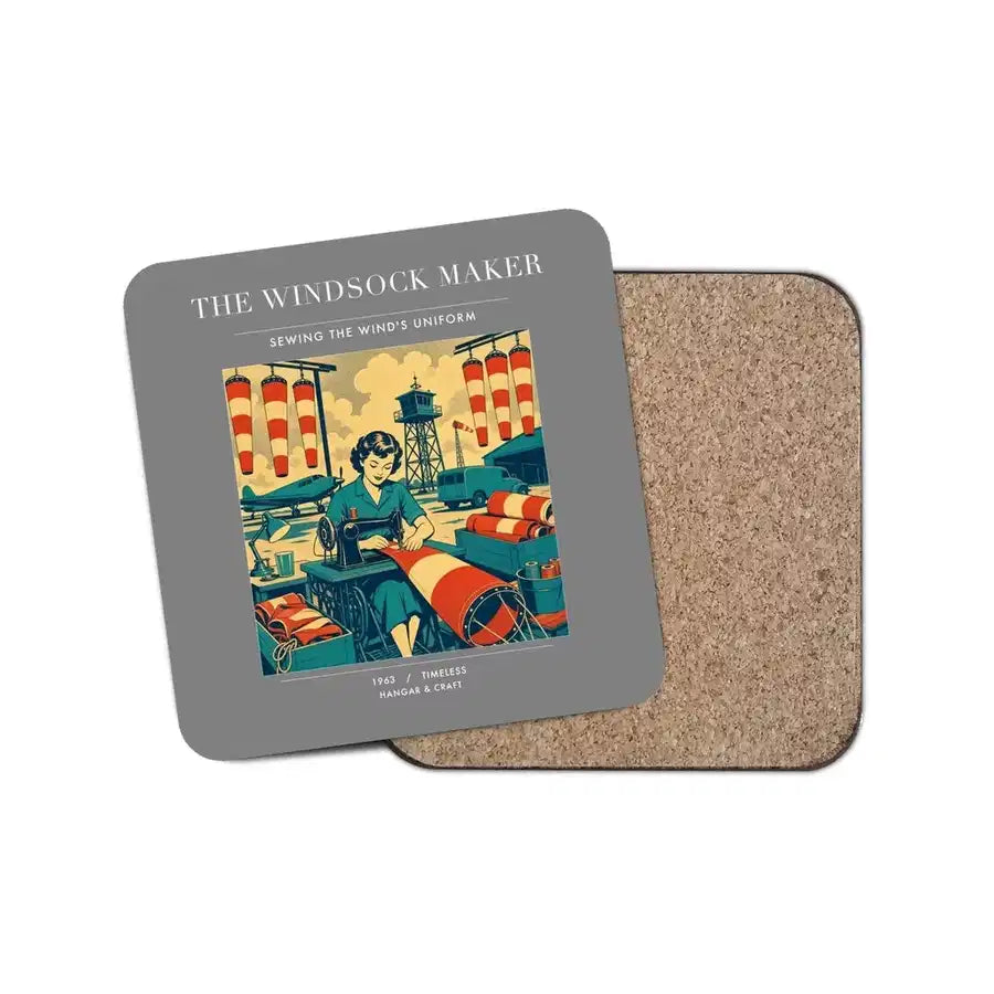 The Windsock Maker - Designed Coasters design on gray 1-piece