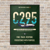 Thumbnail for Airbus C295 Armed ISR vertical canvas print - framed - dark green background
